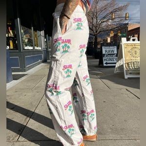 Vintage 90's Camel Cigarettes CLUB CAMEL Palm Tree Lounge Pajama Pants